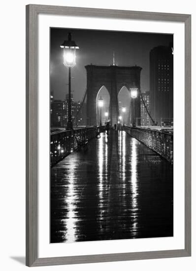 Brooklyn Bridge-Oleg Lugovskoy-Framed Art Print