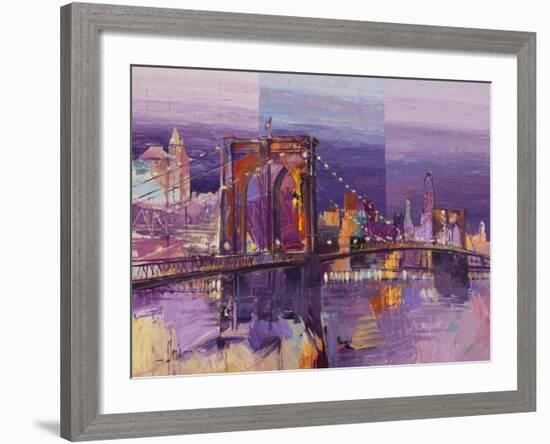 Brooklyn Bridge-Luigi Florio-Framed Art Print