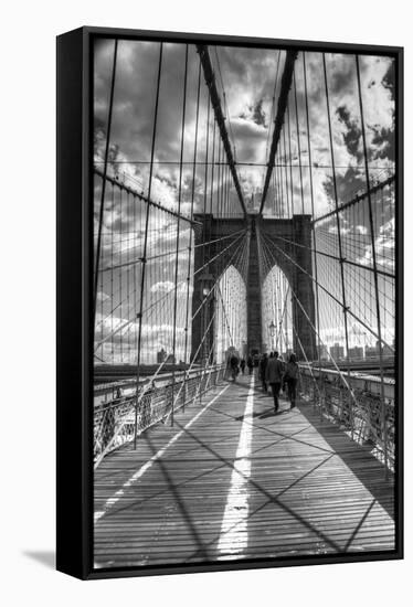 Brooklyn Bridge-Chris Bliss-Framed Stretched Canvas