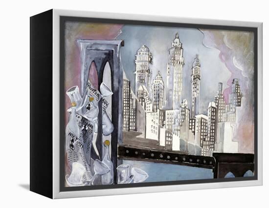 Brooklyn Bridge-Zelda Fitzgerald-Framed Stretched Canvas