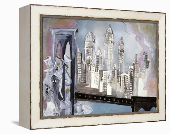 Brooklyn Bridge-Zelda Fitzgerald-Framed Stretched Canvas