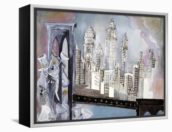 Brooklyn Bridge-Zelda Fitzgerald-Framed Stretched Canvas