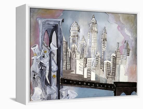 Brooklyn Bridge-Zelda Fitzgerald-Framed Stretched Canvas