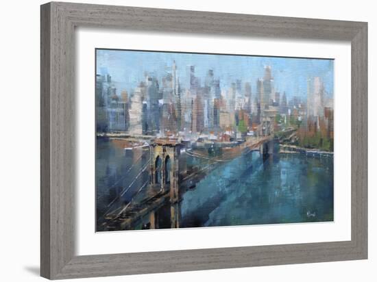 Brooklyn Bridge-Mark Lague-Framed Art Print