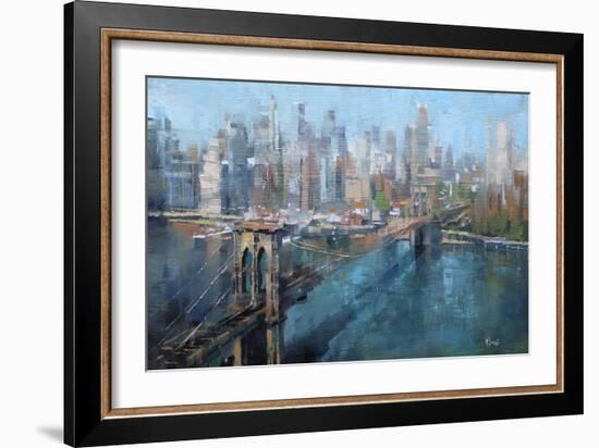 Brooklyn Bridge-Mark Lague-Framed Art Print