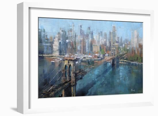 Brooklyn Bridge-Mark Lague-Framed Art Print