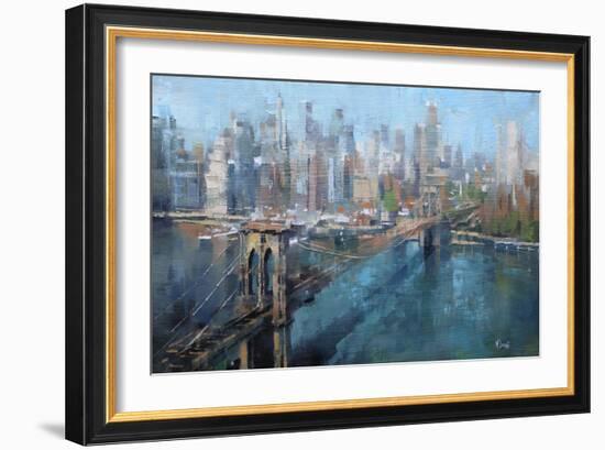 Brooklyn Bridge-Mark Lague-Framed Art Print