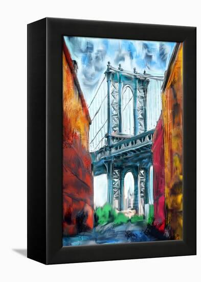 Brooklyn Bridge-Kimberly Allen-Framed Stretched Canvas