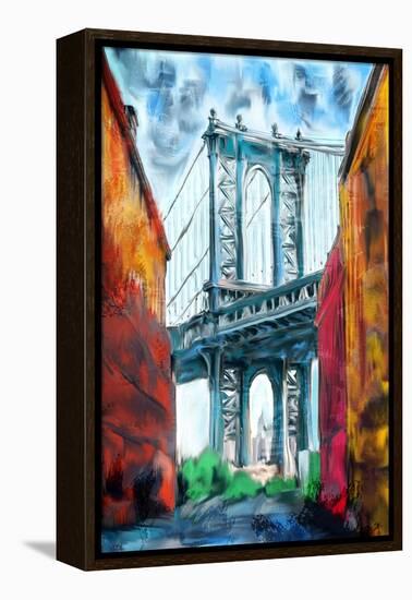 Brooklyn Bridge-Kimberly Allen-Framed Stretched Canvas