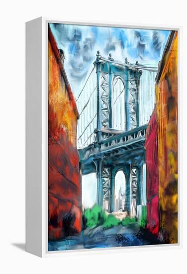 Brooklyn Bridge-Kimberly Allen-Framed Stretched Canvas
