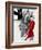 Brooklyn Couple Red Dress-Jodi Pedri-Framed Art Print