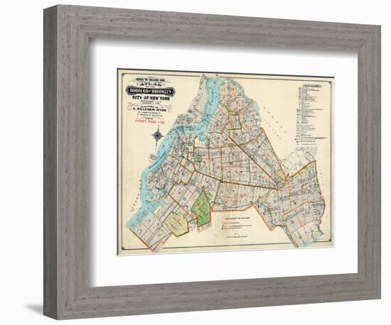 Brooklyn Map 1916-null-Framed Giclee Print