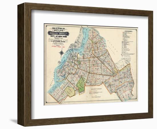 Brooklyn Map 1916-null-Framed Giclee Print