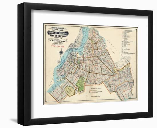 Brooklyn Map 1916-null-Framed Giclee Print