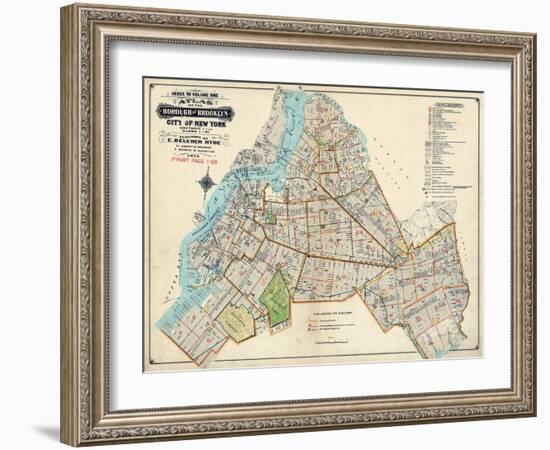 Brooklyn Map 1916-null-Framed Giclee Print