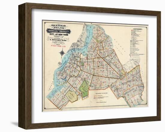 Brooklyn Map 1916-null-Framed Giclee Print