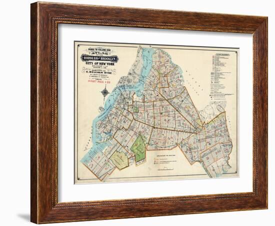 Brooklyn Map 1916-null-Framed Giclee Print