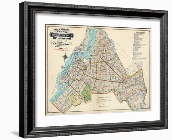 Brooklyn Map 1916-null-Framed Giclee Print