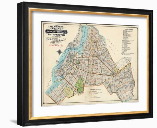 Brooklyn Map 1916-null-Framed Giclee Print