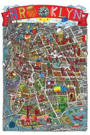 brooklyn map art print