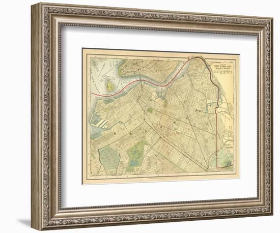 Brooklyn Map-Gwendolyn Babbitt-Framed Art Print