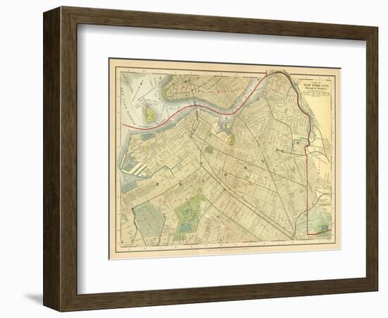 Brooklyn Map-Gwendolyn Babbitt-Framed Art Print