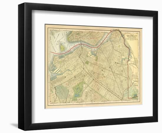 Brooklyn Map-Gwendolyn Babbitt-Framed Art Print