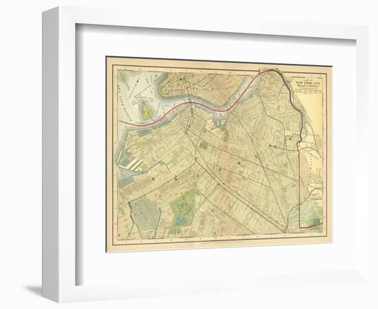 Brooklyn Map-Gwendolyn Babbitt-Framed Art Print