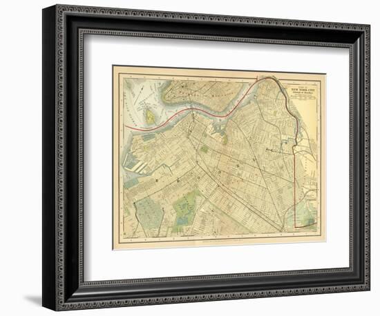 Brooklyn Map-Gwendolyn Babbitt-Framed Art Print