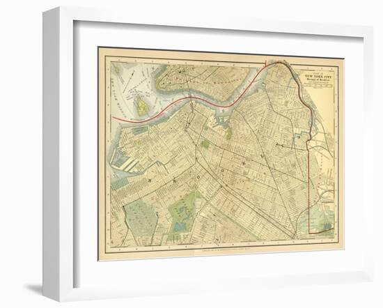 Brooklyn Map-Gwendolyn Babbitt-Framed Art Print