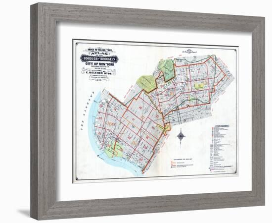 Brooklyn Map-null-Framed Giclee Print