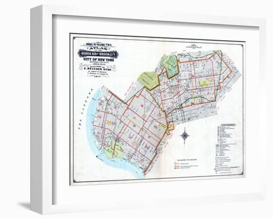 Brooklyn Map-null-Framed Giclee Print