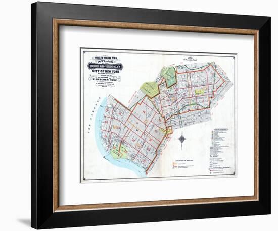 Brooklyn Map-null-Framed Giclee Print