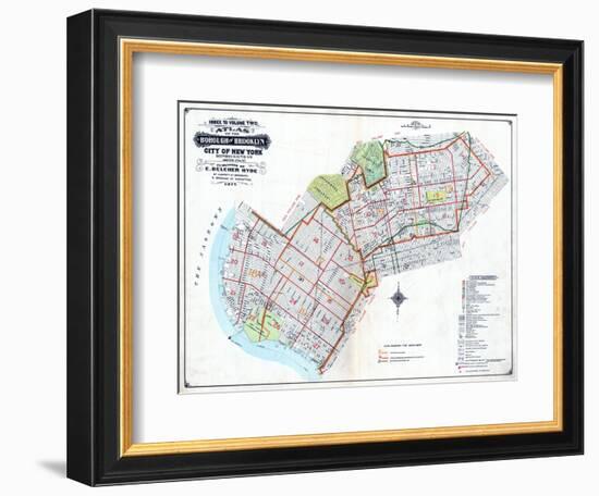 Brooklyn Map-null-Framed Giclee Print