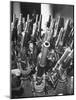 Brooklyn Naval Yard Worker Looking over a Storage of Guns-George Strock-Mounted Photographic Print