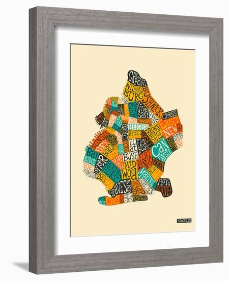 Brooklyn Neighbourhoods-Jazzberry Blue-Framed Premium Giclee Print