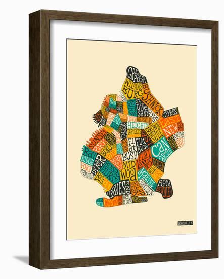 Brooklyn Neighbourhoods-Jazzberry Blue-Framed Premium Giclee Print