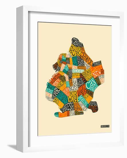 Brooklyn Neighbourhoods-Jazzberry Blue-Framed Premium Giclee Print