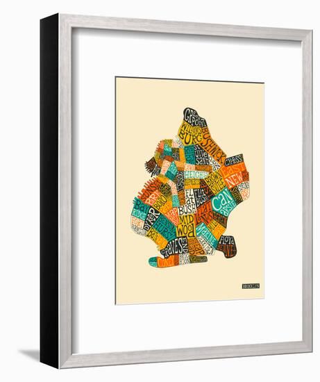 Brooklyn Neighbourhoods-Jazzberry Blue-Framed Premium Giclee Print