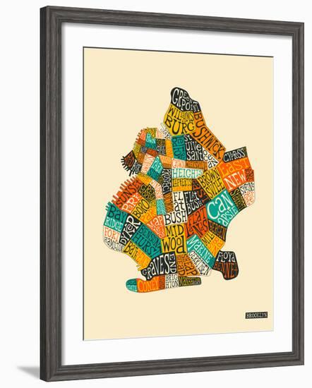 Brooklyn Neighbourhoods-Jazzberry Blue-Framed Art Print