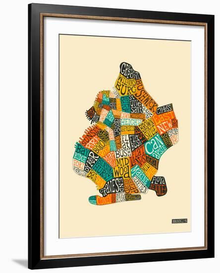 Brooklyn Neighbourhoods-Jazzberry Blue-Framed Art Print