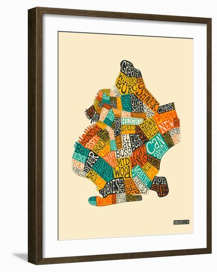 Brooklyn Neighbourhoods-Jazzberry Blue-Framed Art Print