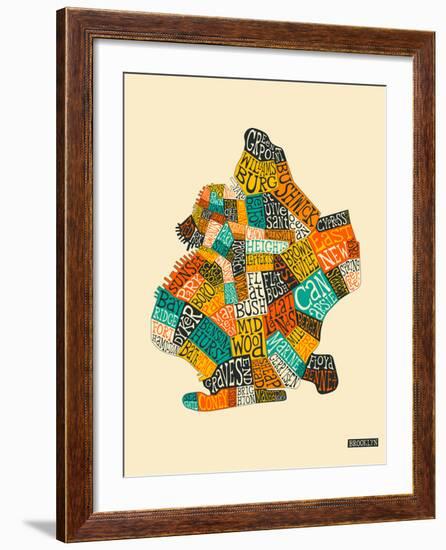 Brooklyn Neighbourhoods-Jazzberry Blue-Framed Art Print