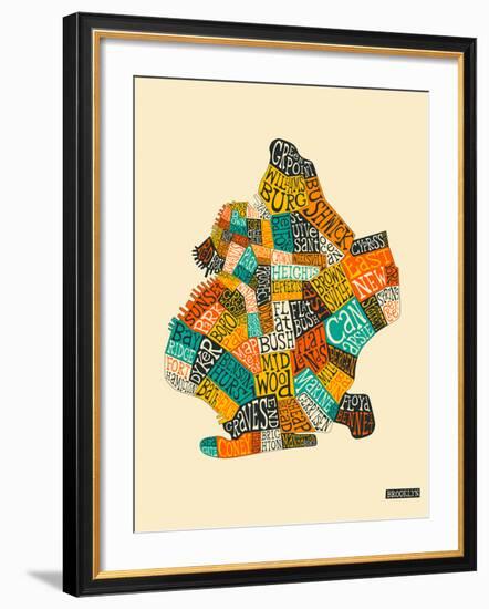 Brooklyn Neighbourhoods-Jazzberry Blue-Framed Art Print