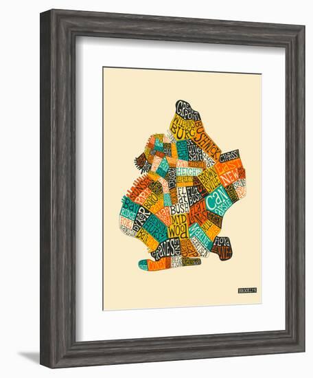 Brooklyn Neighbourhoods-Jazzberry Blue-Framed Art Print