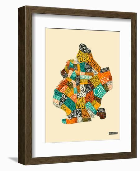 Brooklyn Neighbourhoods-Jazzberry Blue-Framed Art Print