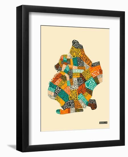 Brooklyn Neighbourhoods-Jazzberry Blue-Framed Art Print