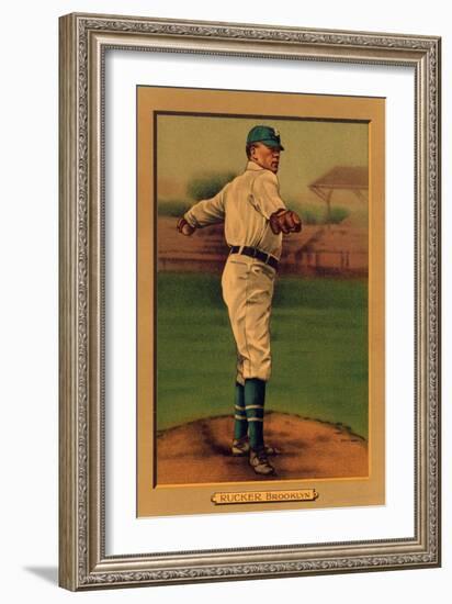 Brooklyn, NY, Brooklyn Dodgers, Nap Rucker, Baseball Card-Lantern Press-Framed Art Print