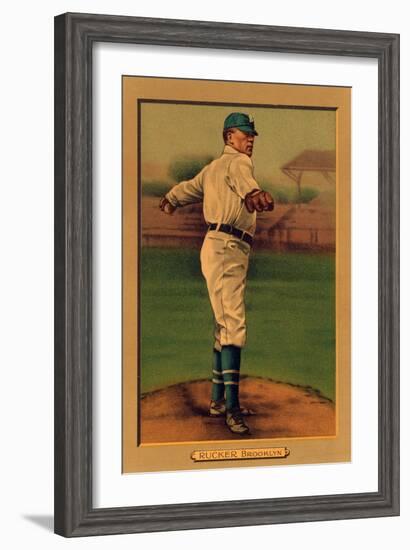 Brooklyn, NY, Brooklyn Dodgers, Nap Rucker, Baseball Card-Lantern Press-Framed Art Print