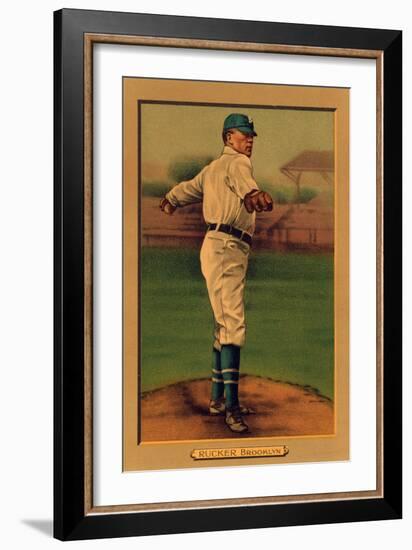 Brooklyn, NY, Brooklyn Dodgers, Nap Rucker, Baseball Card-Lantern Press-Framed Art Print